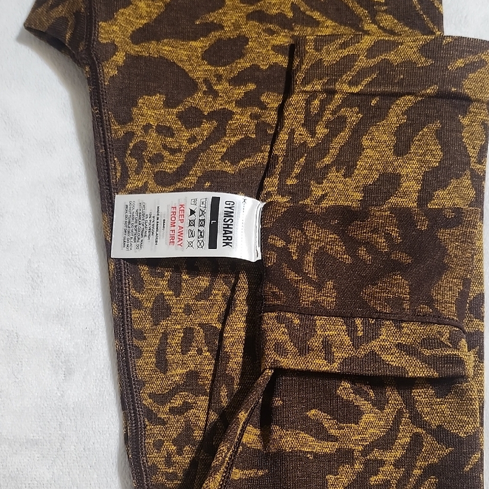 Gymshark Wild Patterned Leggings in Brown and Tan - Picture 9 of 9